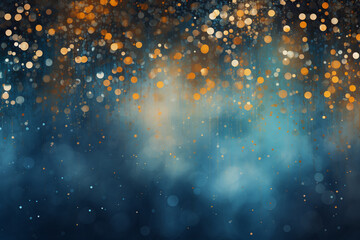 Gold Sequins Sparkling With Soft Flickering Side Lights On A Blue Background	