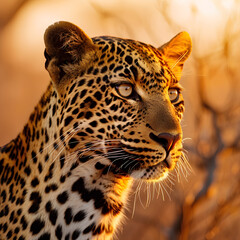 A close-up portrait of a Leopard

