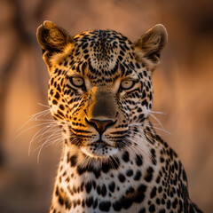 A close-up portrait of a Leopard
