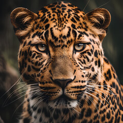 A close-up portrait of a Leopard
