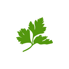 Green healthy parsley flat vector icon isolated on white background