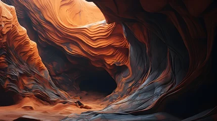 Foto op Plexiglas Curved Cave Formation with Brown and Orange colored Rock © Pretty Panda