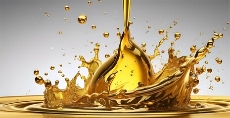 Golden oil splash cut out
