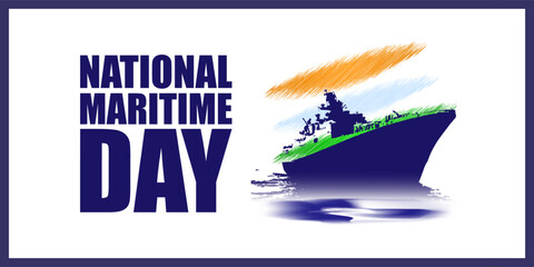 Vector illustration of National Maritime Day social media feed template