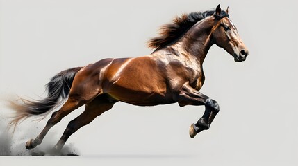 Flight of a horse on Transparent Background