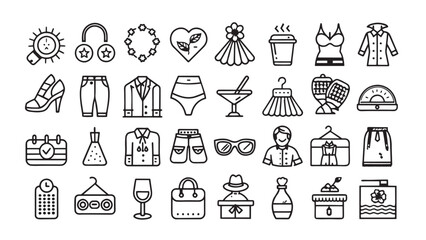 Set of 50 Fashion line icons set. Fashion outline icons with editable stroke collection