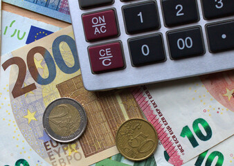 Euro money. The national currency of the European Union	
