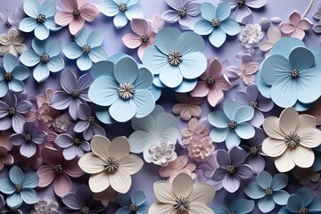 Spring flowers made of fabric design for background 
