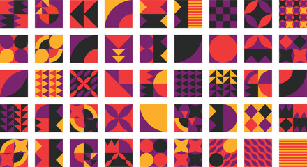 Geometric design element halftone graphic colorful shapes line vector shapes abstract mural background banner © LAB