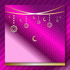 ramadan kareem metallic rose color template