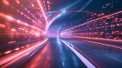 Obraz premium Traffic in the night, Digital Background