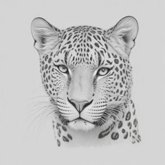 Pencil Hand Drawing  Leopard