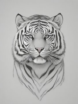 Pencil Hand Drawing Tiger