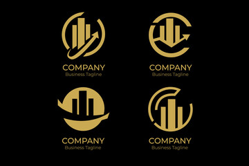 Logo company business gold collection design template