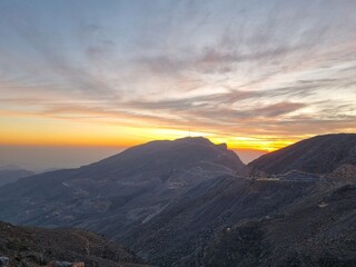 sunset over the mountains