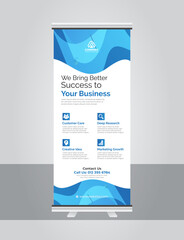 	
Corporate display standee polygonal rollup banner with Vector Template for business and advertisin