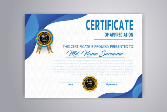 Professional Elegant certificate template design
