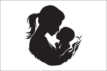  A Mother's Embrace
 Motherhood Silhouette
 Mom and Child Silhouette
Silhouette of Mother and Child
