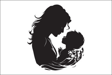  A Mother's Embrace
 Motherhood Silhouette
 Mom and Child Silhouette
Silhouette of Mother and Child
