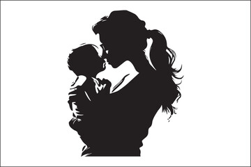  A Mother's Embrace
 Motherhood Silhouette
 Mom and Child Silhouette
Silhouette of Mother and Child
