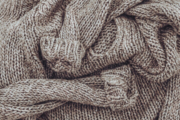 Background of a Brown Knitted Sweater - 756973777