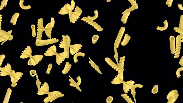 PASTA Italy loop tile swirling with alpha. This 3d animation with an alpha channel is loopable and tileable.