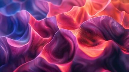 Vivid flowing waves abstract background. Generative AI - obrazy, fototapety, plakaty