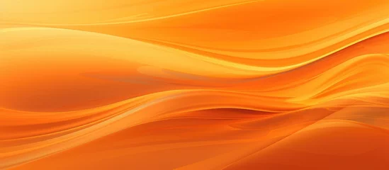 Fotobehang A detailed closeup of a vibrant orange and yellow wave resembling a landscape painting, set against a crisp white background, evoking feelings of heat and artistry © AkuAku
