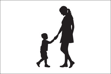  A Mother's Embrace
 Motherhood Silhouette
 Mom and Child Silhouette
Silhouette of Mother and Child
