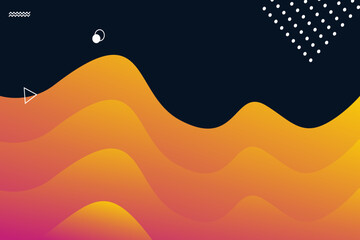 Vector abstract wave colorful wave landing page flat background vector design - obrazy, fototapety, plakaty