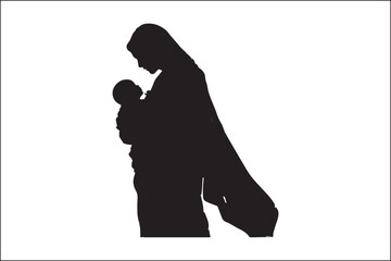  A Mother's Embrace
 Motherhood Silhouette
 Mom and Child Silhouette
Silhouette of Mother and Child
