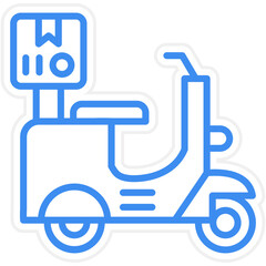 Delivery On Bike Icon Style