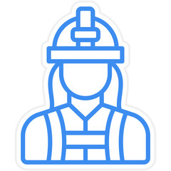 Firefighter Female Icon Style