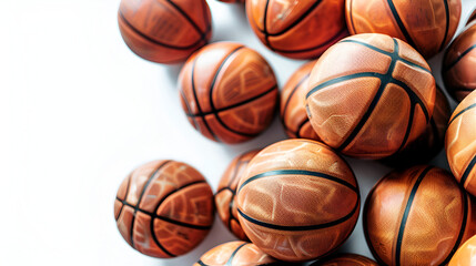 Basketball Balls Isolated on White Background, Copy Space for Sports Events or Team Promotions, Generative AI


