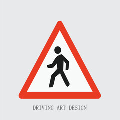 pedestrian crossing sign isolated