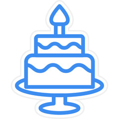Two Layered Cake Icon Style