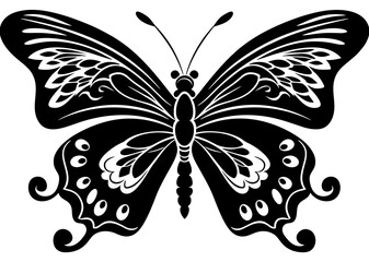 Art Nouveau butterfly Graphic Accents, vector illustration, vintage elements	

