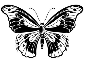 Art Nouveau butterfly Graphic Accents, vector illustration, vintage elements	
