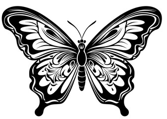 Art Nouveau butterfly Graphic Accents, vector illustration, vintage elements	
