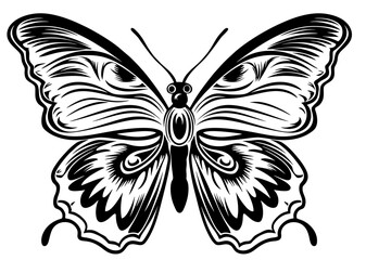 Art Nouveau butterfly Graphic Accents, vector illustration, vintage elements	
