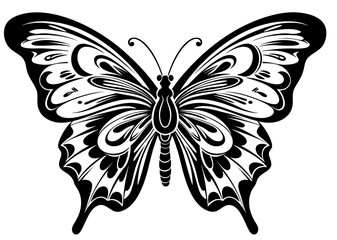 Art Nouveau butterfly Graphic Accents, vector illustration, vintage elements	
