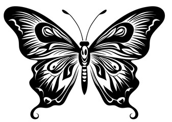 Art Nouveau butterfly Graphic Accents, vector illustration, vintage elements	
