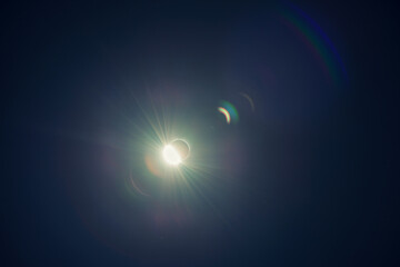 Solar Eclipse. The moon moving in front of the sun - 756978514
