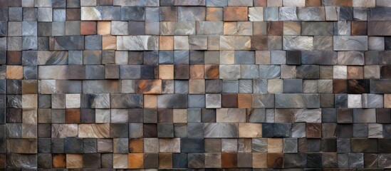 Mosaic tile wall texture. - obrazy, fototapety, plakaty