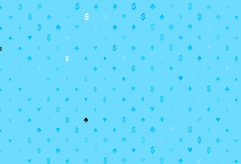 Light blue vector cover with symbols of gamble.