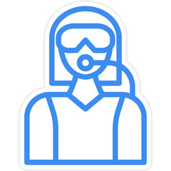 Diver Female Icon Style