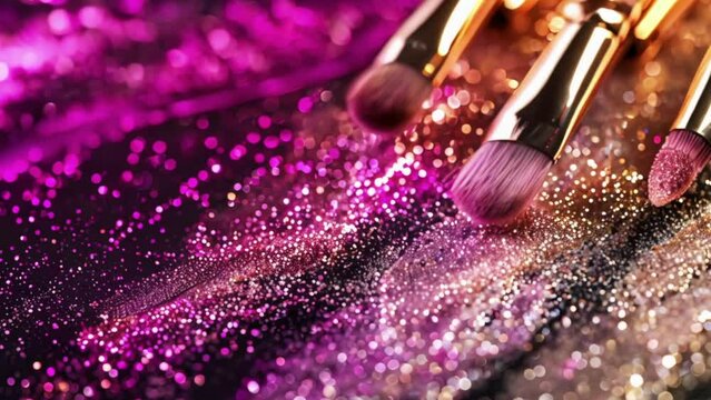 Beauty product and cosmetics texture, makeup shimmer glitter, blush eyeshadow powder as abstract luxury cosmetic background
