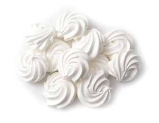 Closeup of white creamy marshmallow isolated on white background - 756980773