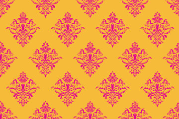 Ethnic Pattern. Ethnic India seamless pattern design oriental style. Damask India Motif.