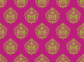 Ethnic Pattern. Ethnic India seamless pattern design oriental style. Damask India Motif.